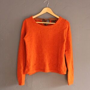 Vintage orange sweater with ribbon tie